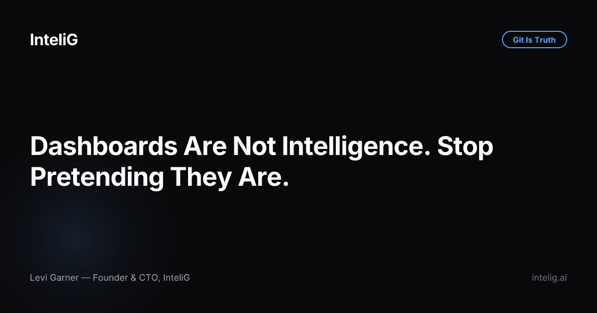 Dashboards Are Not Intelligence. Stop Pretending They Are.
